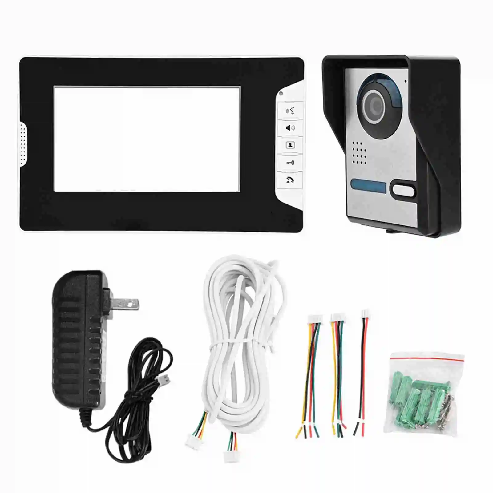 Kit citofono campanello videocitofono da 7 pollici Monitor visione notturna Kit campanello per sistema di telecamere elettroniche domestiche di sicurezza intelligente antipioggia