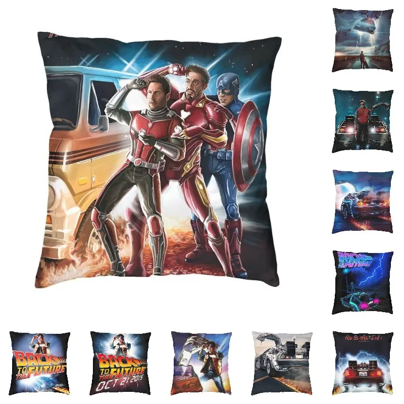 Back To The Future Square Pillow Cover Home Decorative Comedy Tv Movie Cushions Throw Pillow for Car Double-sided Printing