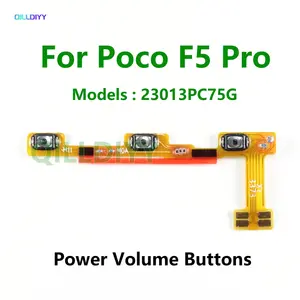Bilashmart Xiaomi Poco F5 Pro Power Buttons ON OFF Mute Switch Sound Control Key Volume Button Flex Cable Replacement Parts F5Pro