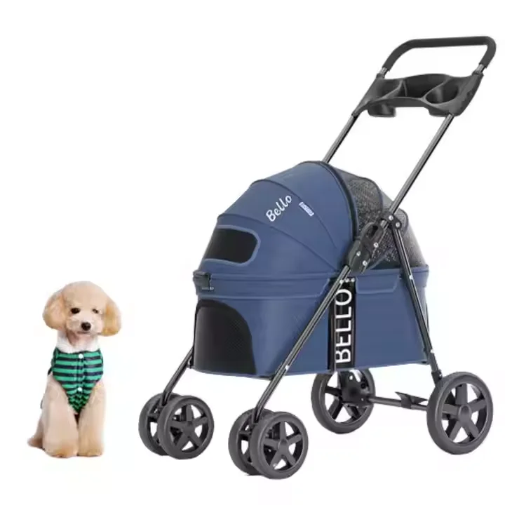 

Customizable Logo Pet Stroller With Four Wheels For Carrying & Traveling Pets