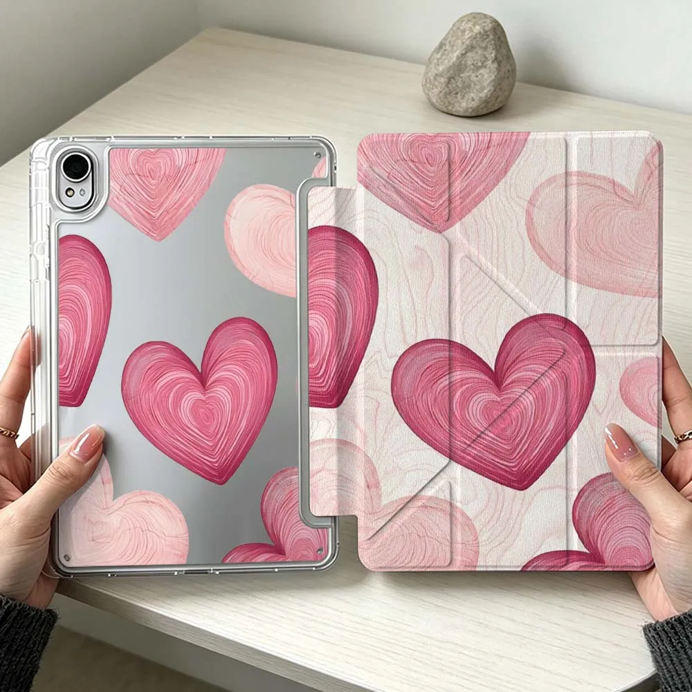 

Pink Heart Pattern For Huawei MatePad Pro SE Air 12X Honor Pad 9 V9 GT X9a X9 Foldable 3Y Tablet Case Soft