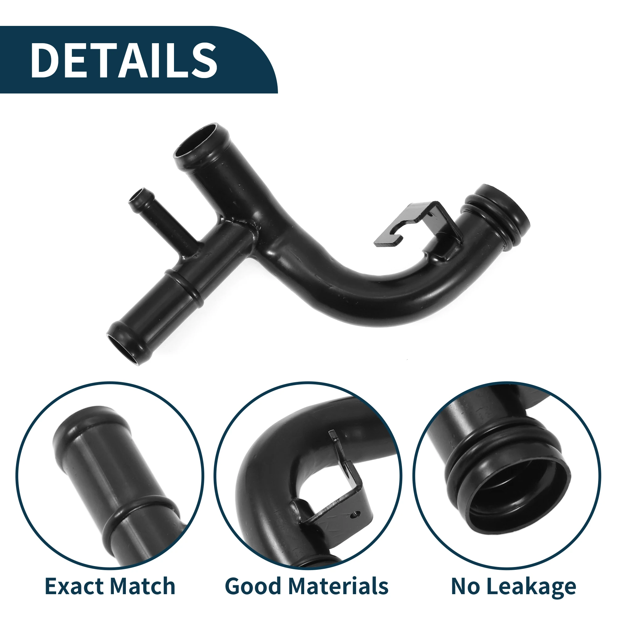 UXCELL ท่อหม้อน้ําเครื่องทําความร้อนท่อ No.059121163F สําหรับ Audi Q7 3.0L 2009-2012 เหล็กสีดํา 1 PC Coolant ท่อปิดผนึกที่ดี