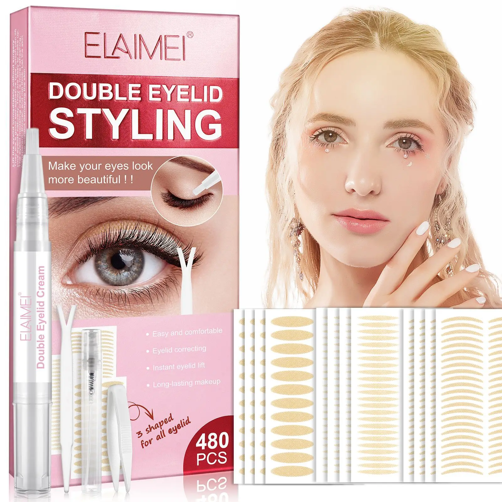 Invisible Double Eyelid Stickers Natural Invisible And Long-lasting Shaping Big Eye Beauty Tapes For Single Eyelid Person