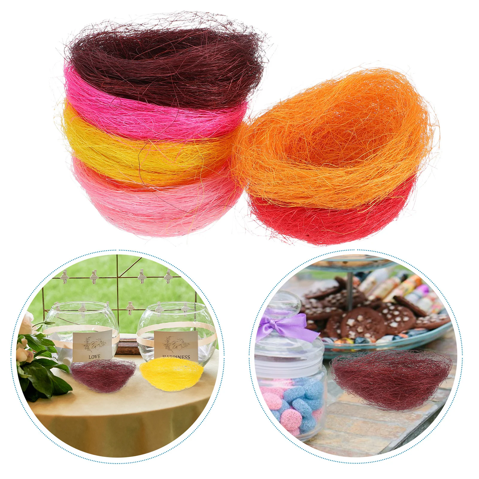 

12Pcs Artificial Bird Nest Realistic Woven Plate Snack Bowl Cold Dish Stand Decorative Craft Succulent Planter Ornament