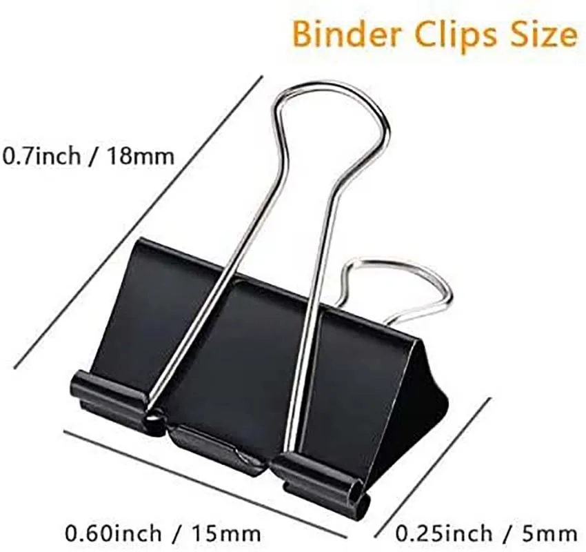 10/5Pcs Metal Binder Clips Paper clips 15/19/25/32/41MM Paper Clips For books Stationery School Office Supplies High Quality 3