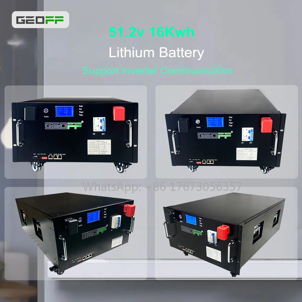 GEOFF 51.2V 320AH CATL 16kw Solar Lithium Battery Storage System Lifepo4 Energy Storage Battery With DEYE BMS