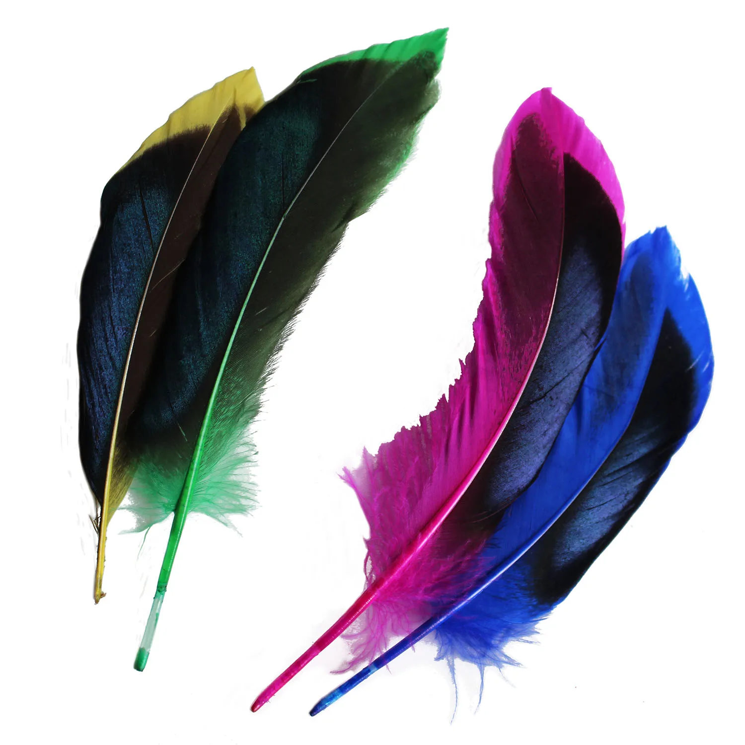 Tigofly 150 pcs/lot 4-6 inch/10-15 cm Mixed Colours Mallard Duck Wing Feathers for Crafts Decoration Fly Tying Materials