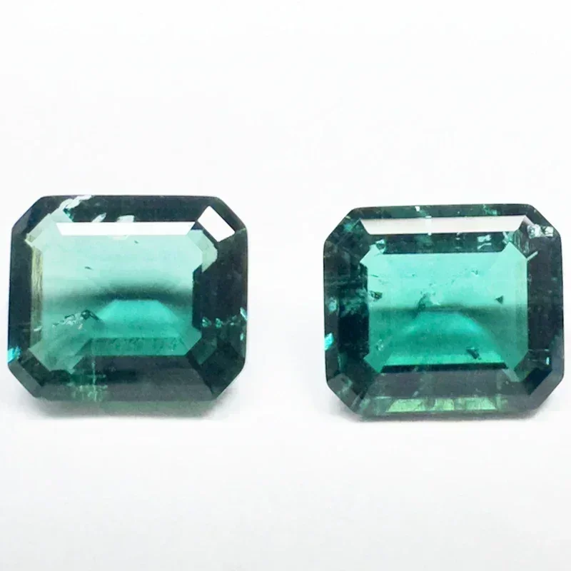 New Lab Grown Zambian Emeralds Hydrothermal Hand Cutting Emerald Cut with Cracks Inclusions Inside Selectable AGL Report