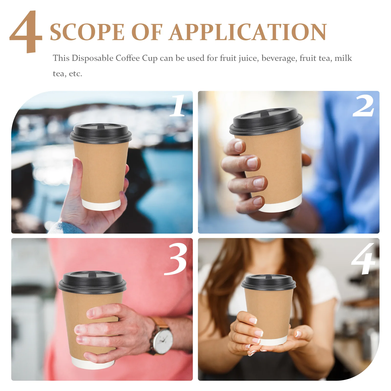 50pcs Disposable Coffee Cups Hot Milk Cups To Go Coffee Cups Practical Drinking Cups Milk Cups small shaker bottle 8oz