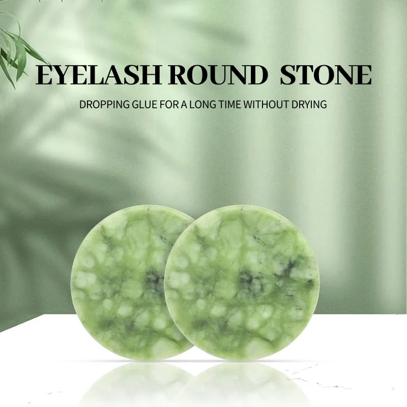 Eyelash Extension Glue Sticker Shim Paper Pads and 1PCS Round Jade Stone Holder Pallet Set Lash Extention Accessories