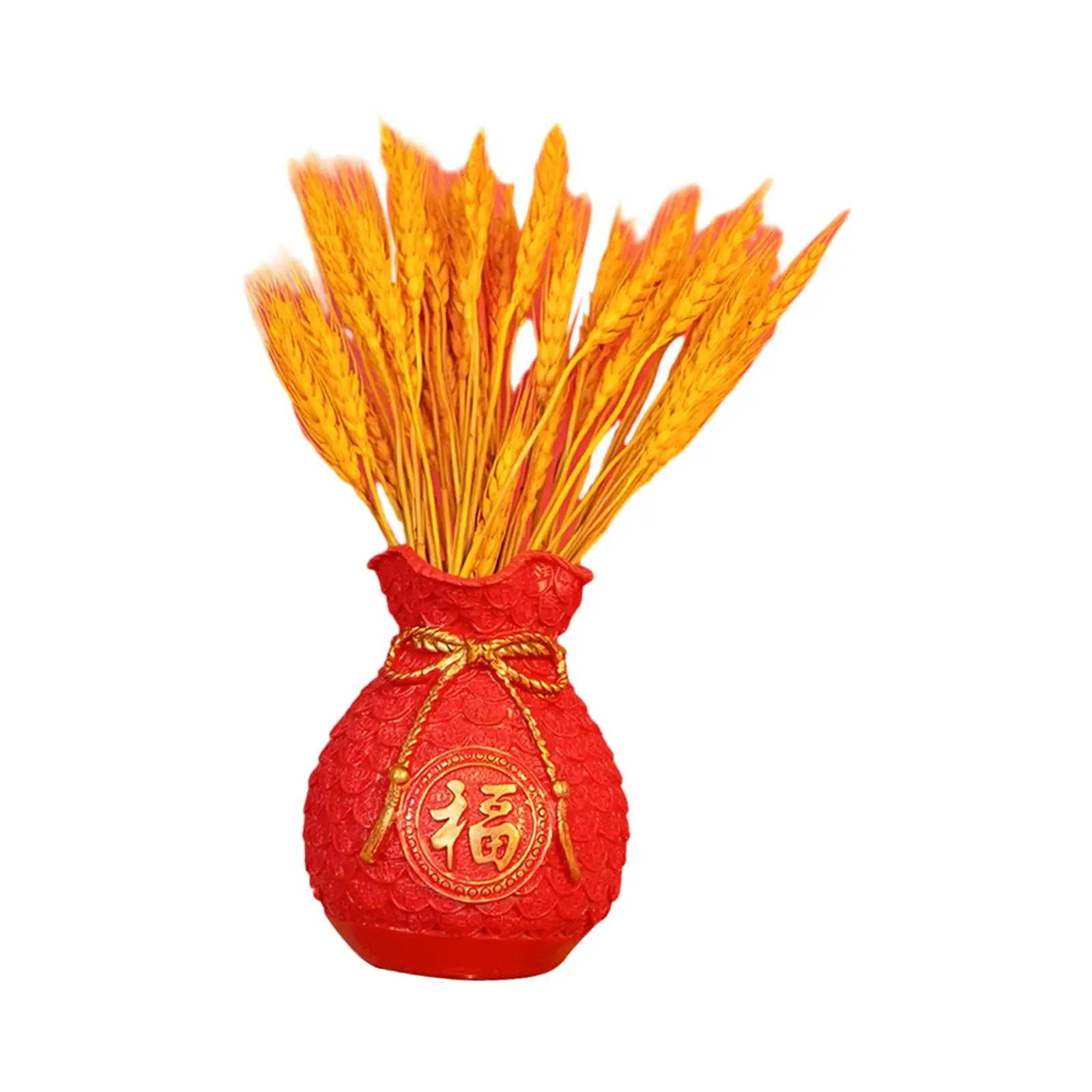 Decorative Resin Blessing Pocket Vase Flower Holder Table Centerpiece Art Craft for Home Office Study Room Wedding Party