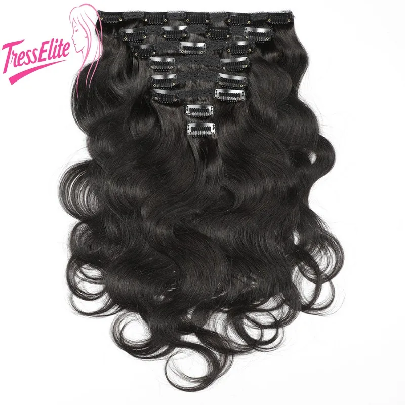 클립인 헤어 유럽 및 미국산 인모 가발 클립 헤어 8종 세트 고품질 편안한 다양한 색상 선택 가능