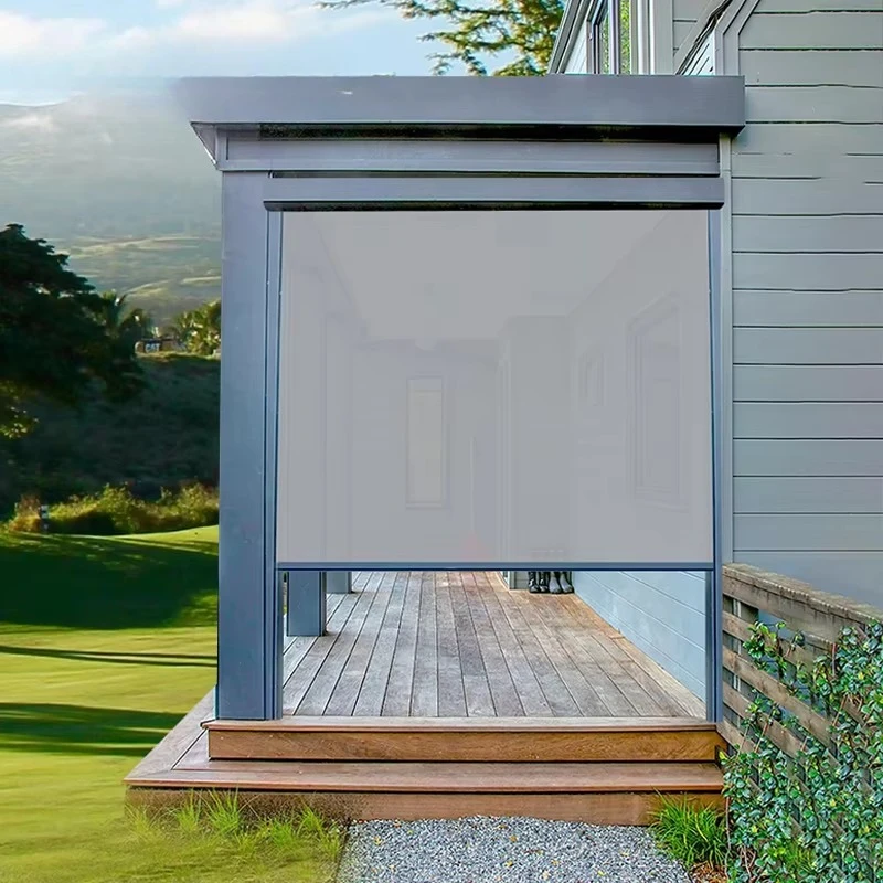 

Roller Blinds Waterproof Outdoor Curtain With Garden