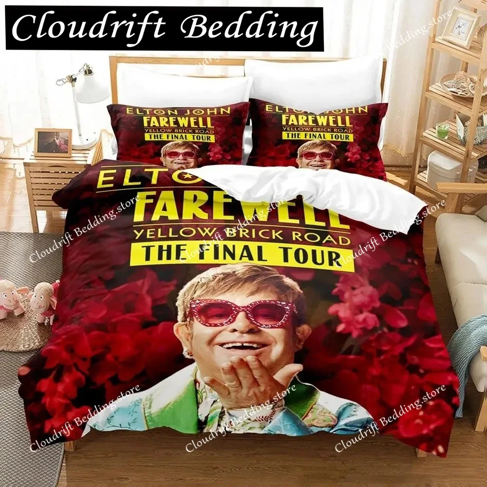 Elton John FAREWELL Yellow Brick Road Bedding Set Single Twin Full Queen King Size Bed Set Aldult Boy Bedroom Duvetcover Sets 3D