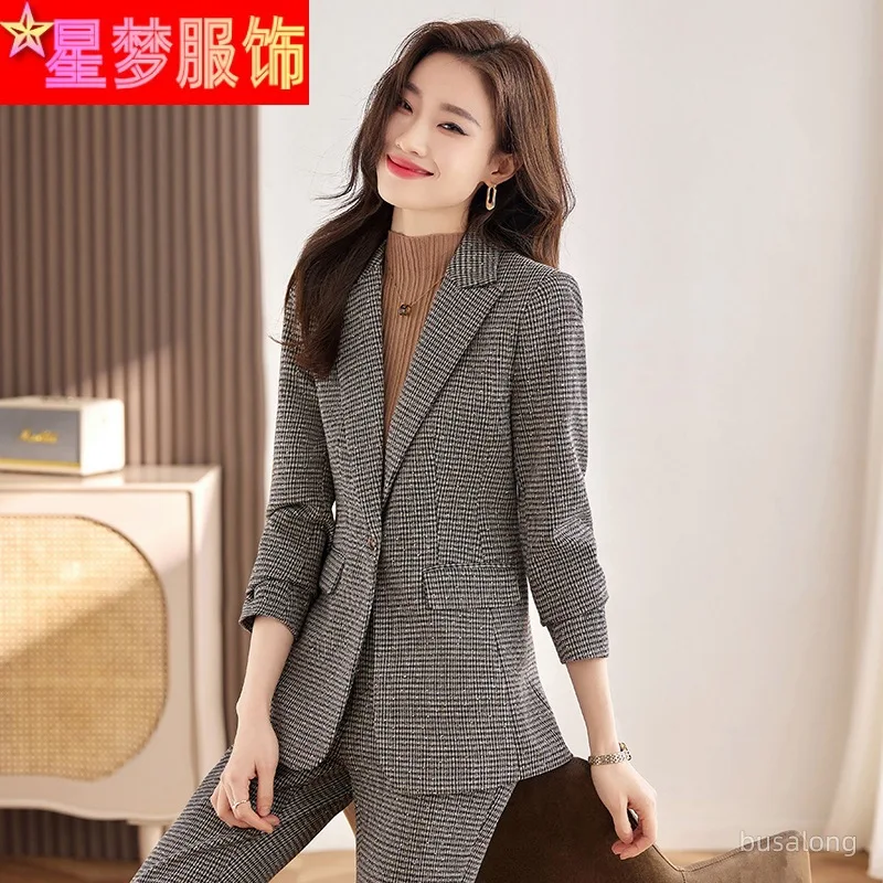 

Fashion Suit Women's Small Bell-Bottom Pants Suit Overalls High Sense High-End Temperament Leisure Suit Formal Wear