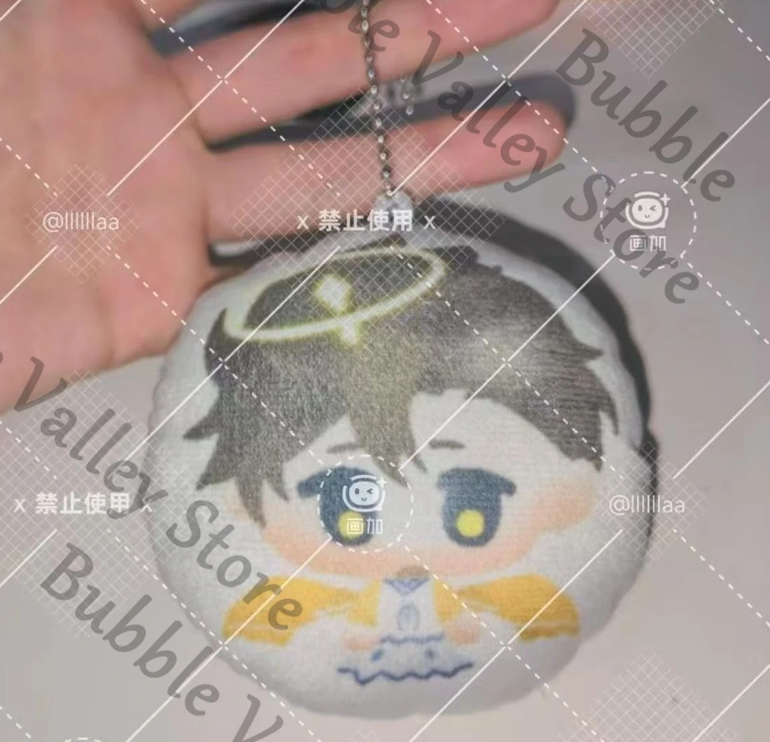 

Anime Hazbin Hotel Adam Cosplay Cartoon Fluffy Dumpling Cotton Maumet Puppet Keychain bag Pendant Keyring Adorn Gift