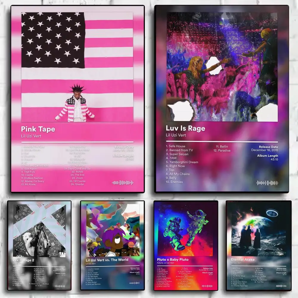 Lil U-Uzi V-Vert Album Poster HD Wall Stickers Mural Self-Ad