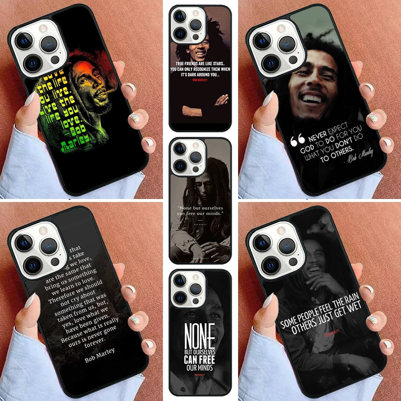 Bob Marley Quotes Rasta Reggae Phone Case For iPhone 16 15 14 Pro 11 13 12 Mini Max SE 2020 6s 7 8 Plus Cover Capa