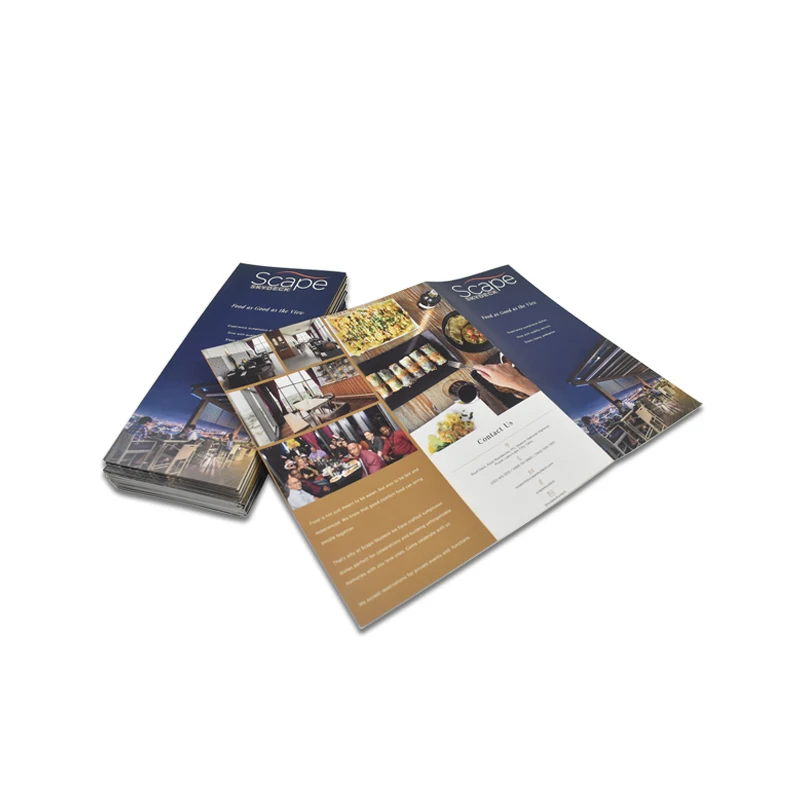 Custom design Folded Leaflet Flyer Promotion Printable Pamphlet Trifold Brochure Printing