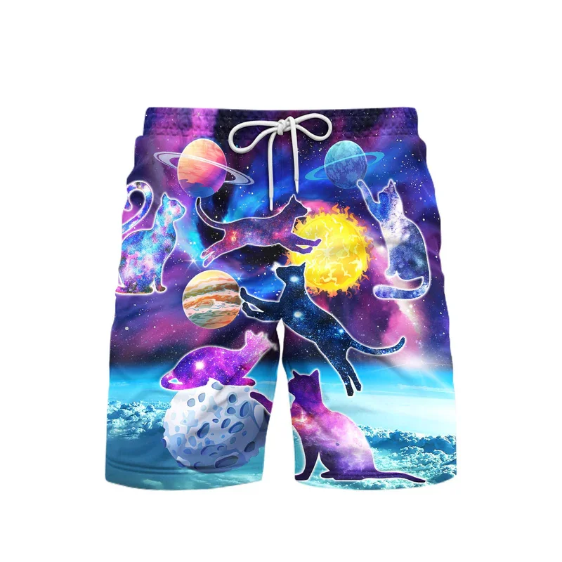 3d Print Music Party 80s Style Beach Short For Men's Clothing Trend Vintage Hawaiian Shorts Hip Hop Board Shorts For Men