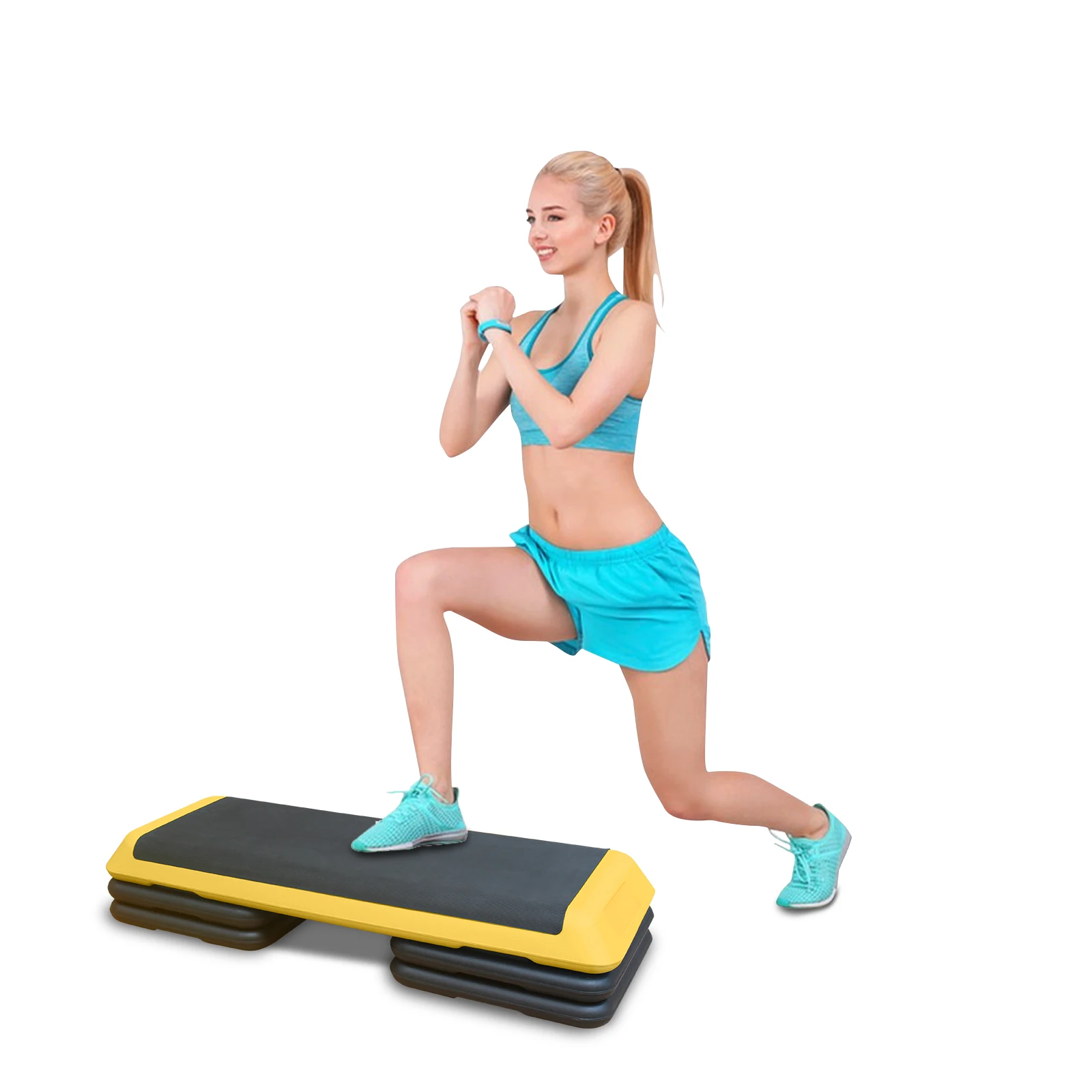 

Fitness and Exercise step platform,Adjustable Aerobic Stepper Workout Step with 4 Risers,Non-slip,durable and dirt-resistant