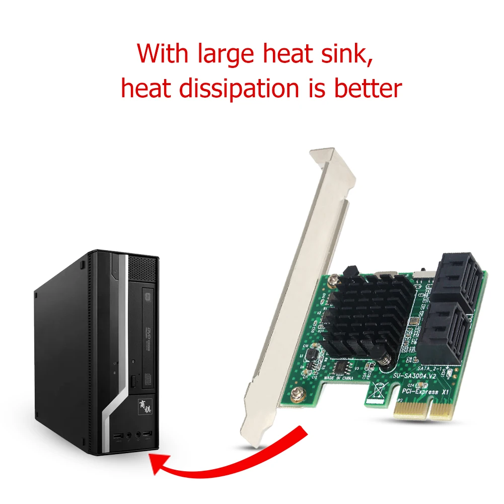 PCI Express 1X SATA3.0 4 ports Extender PCI Express Riser adaptateur carte d'extension bureau 6Gbps carte convertisseur
