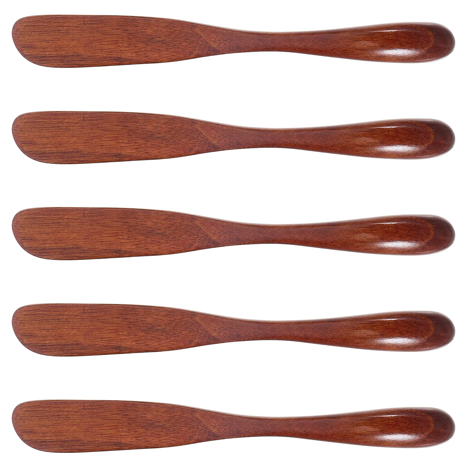 5Pcs Wooden Butter Spreader Jam Cheese Knives Face Mask Sticks Sandwich Cream Cheese Condiment Ice Cream Spoon Kitchen Baking
