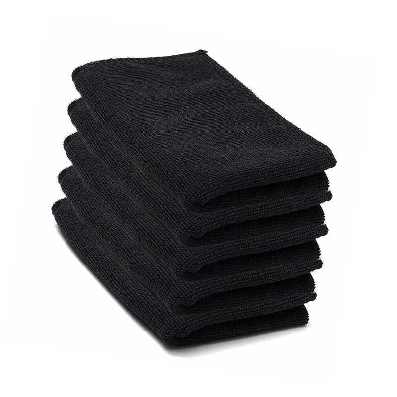 10pcs 30x40cm Black Car Care Polishing Wash Towels Microfibers Car Detailing Cleaning Soft Cloths Home Window