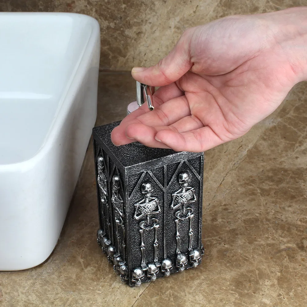 Liquid Bottle Crypt Multi-sided Skeleton Creative Home Square Bathroom Hand Sanitizer Bottle Large Capacity Decorative Ornament