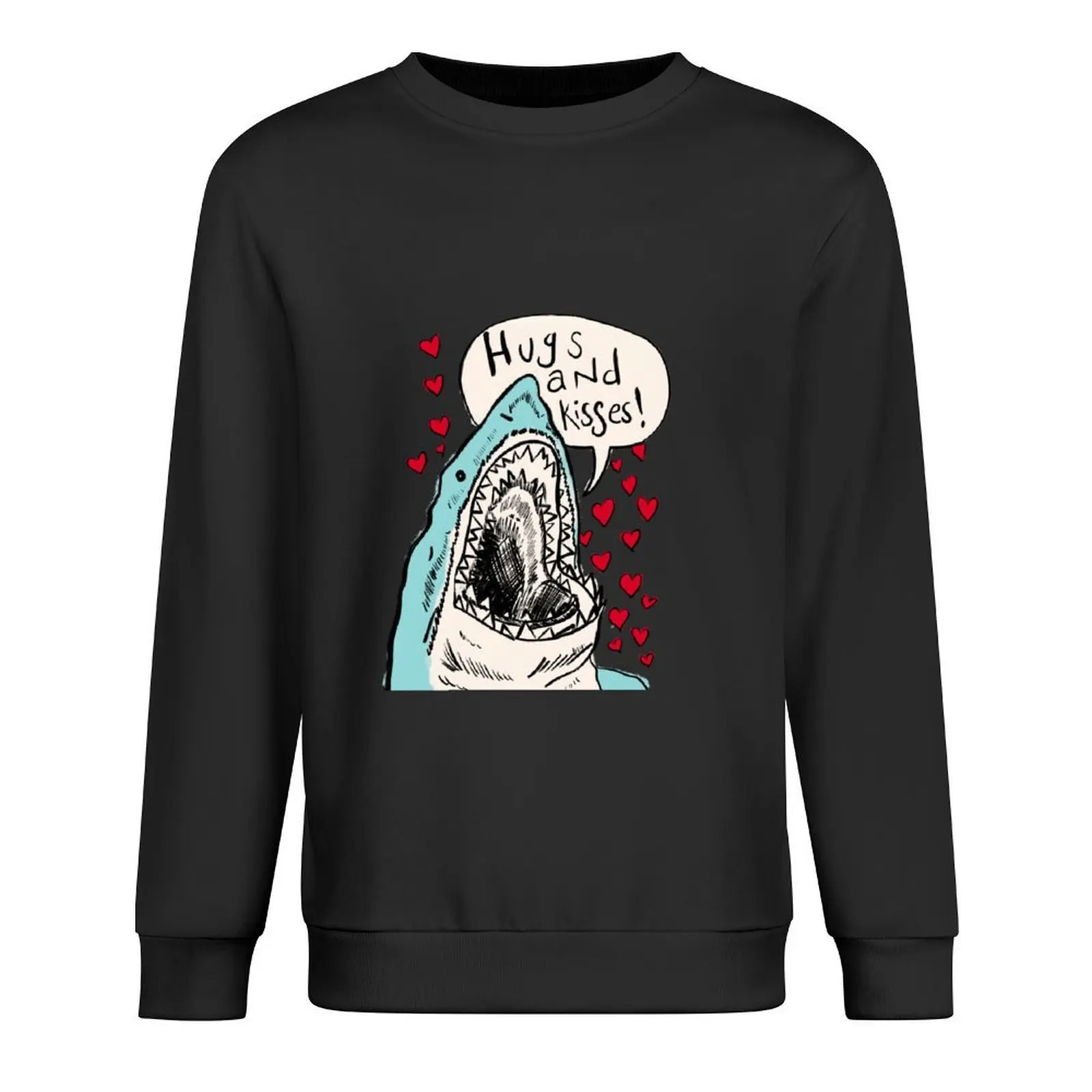 

Hugs and kisses from the cute shark Pullover autumn clothes men's winter sweater anime clothing clothes for men sweatshirts men
