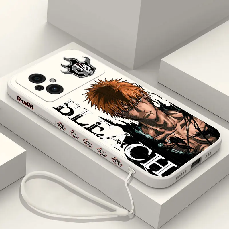 BLEACH Ichigo Kenpachi Phone Case For Xiaomi Poco M5 X5 F5 F4 X4 M4 F3 X3 M3 F2 X2 Pro C40 4G 5G GT Liquid Silicone Cover