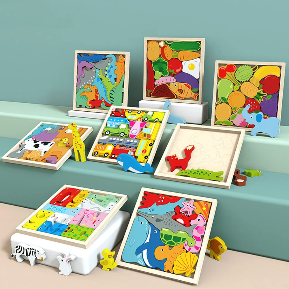 

3D Puzzle Wooden Toddler Smooth Edges Wear-Resistant Interactive Learning Puzzle For Kids Educational Hands-On Game