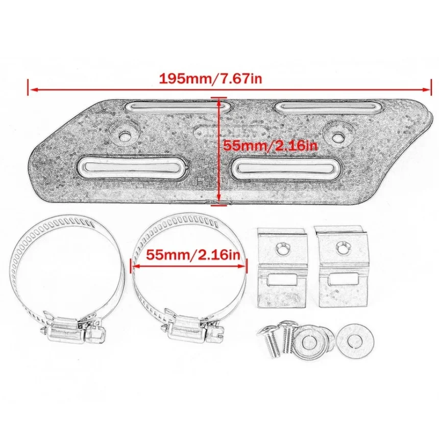 Motorcycle Exhaust Heat Shield Protector Guard 4 STROKE Heat dissipation and anti scalding exhaust diameters from 25mm-51mm 1pcs