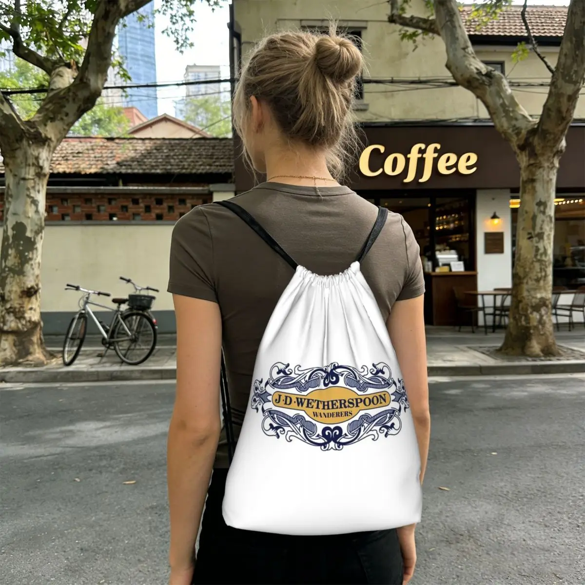 Wetherspoon Wanderers Shirt Backpacks Portable Drawstring Bags Shoes Bag Book Bags for Man Woman Students