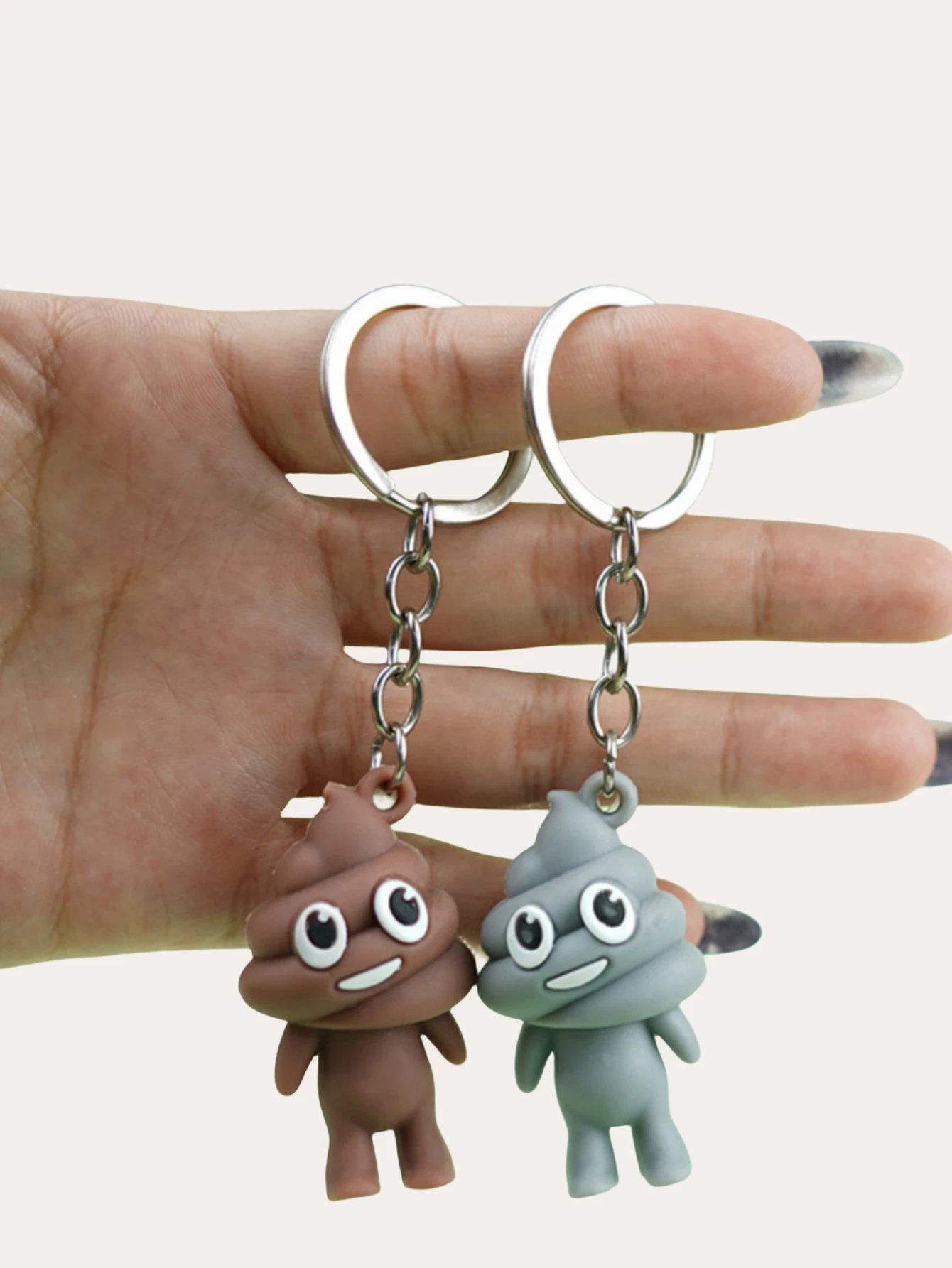 Symplectic Cute Creative Spoof Poop Keychain Personality Toilet Key Ring Evil Fun Gift Poop Car Bags Pendant Decompression Toy