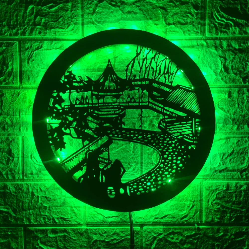 

ZK50 Chinese Style Cool Retro Courtyard Light-emitting LED Wall Lamp Background Wall Decoration Hanging Night Light USB Lamp