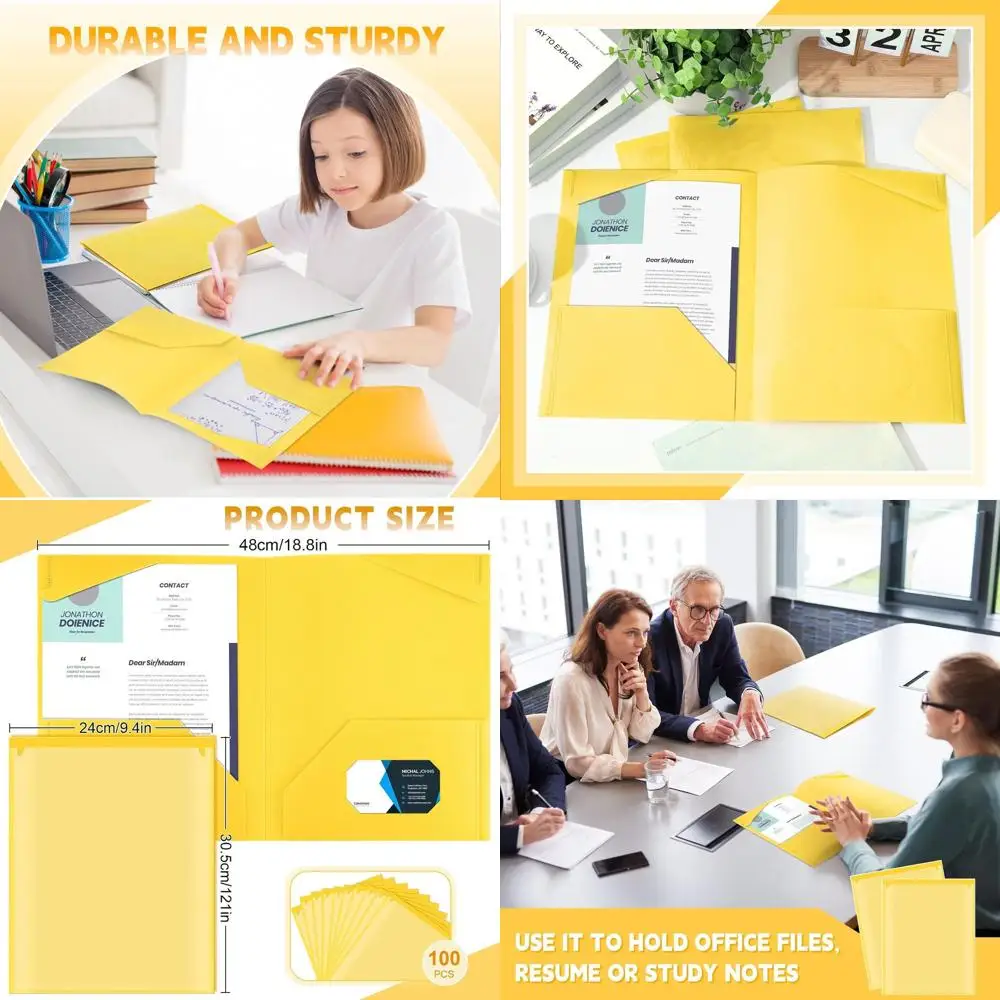 Пластиковые папки с прозрачными передними карманами, сверхмощные, 100 шт., 2 кармана, слот для карт, принадлежности для учителей студентов, офисные подарки