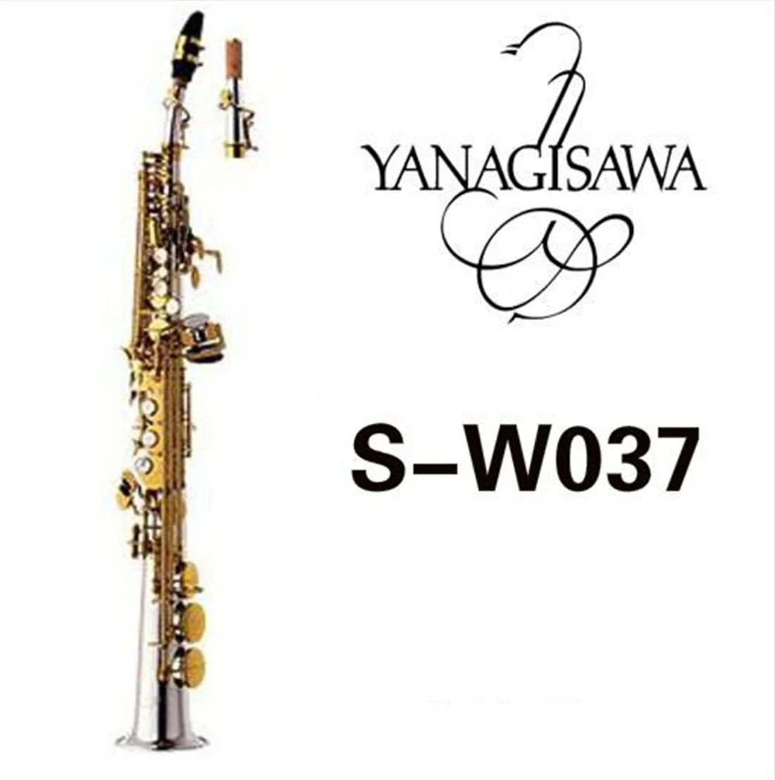 W037 Soprano B(B) Straight Tube Saxophone Brass Silver Plated Gold Key B Flat Sax With Mouthpiece Case