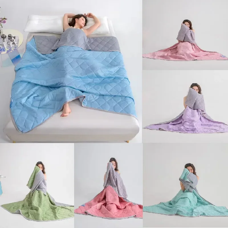 5size，2025 new Japanese polyester cotton quilted summer quilt skin-friendly washable light luxury style solid color lightweight