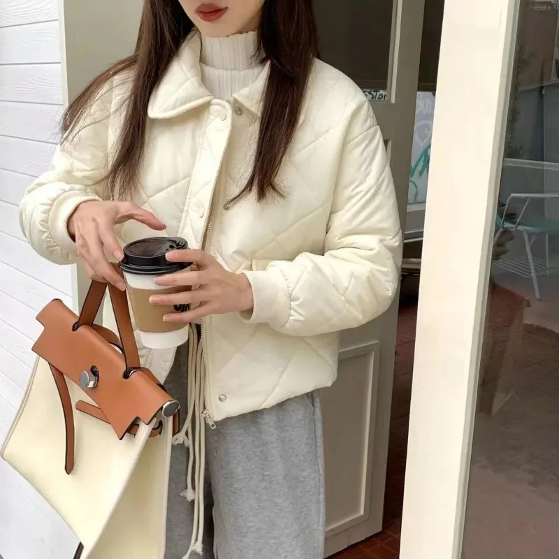 O-neck Parkas Women Winter Short Preppy Style Loose Solid Simple Trendy Warm Korean-style All-match Students Leisure Design New