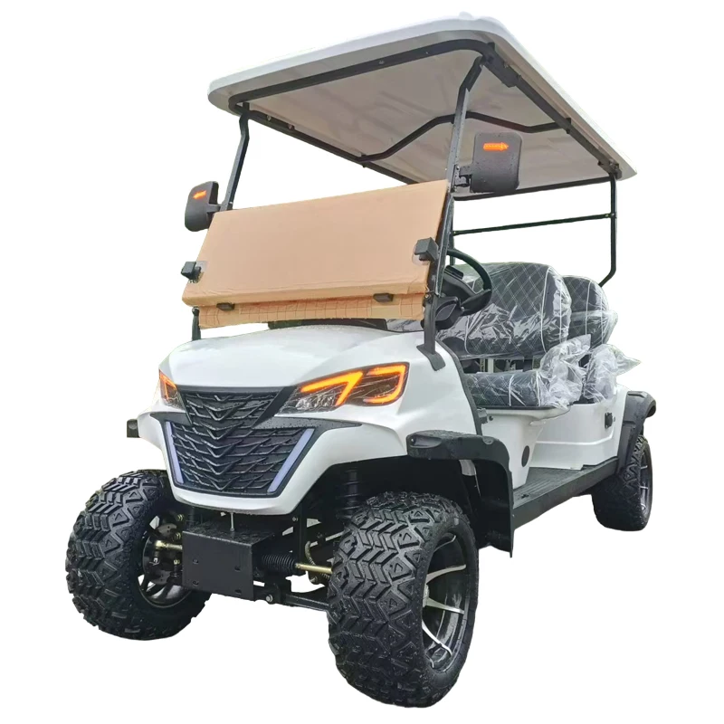 Modern Design Electric Sightseeing Buggy Club Car 2+2 Seats Golf Cart With Lithium Battery