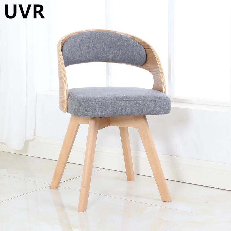 

UVR Simple Solid Wood Dining Chair Home Use Coffee Table Chair Swivel Backrest Chair Balcony Leisure Chair Living Room Chair