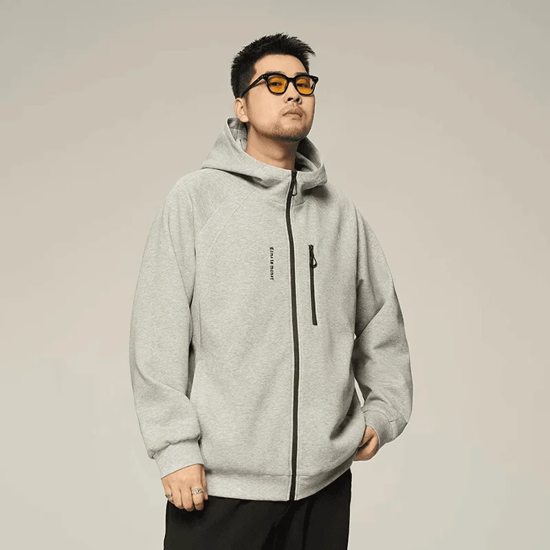 

Модная мужская толстовка с капюшоном больших размеров Jaet с кетами, повседневная свободная осенняя верхняя одежда для толстых парней, застежка-молния, полиэфирное волокно