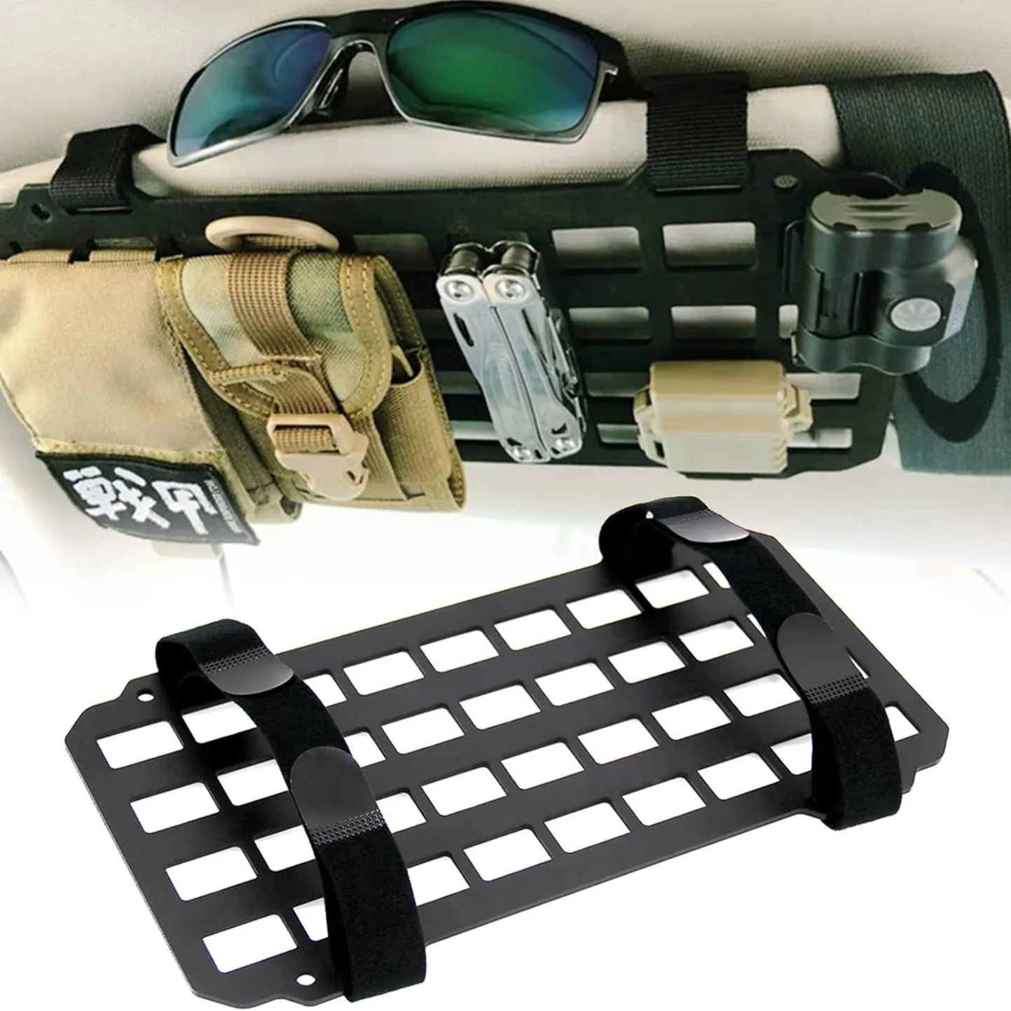 Tactical Sun Visor/Seat hanging plate/Side hanging plate vehicle ABS plastic Molle panel accessories EDC tool Car hanging plate
