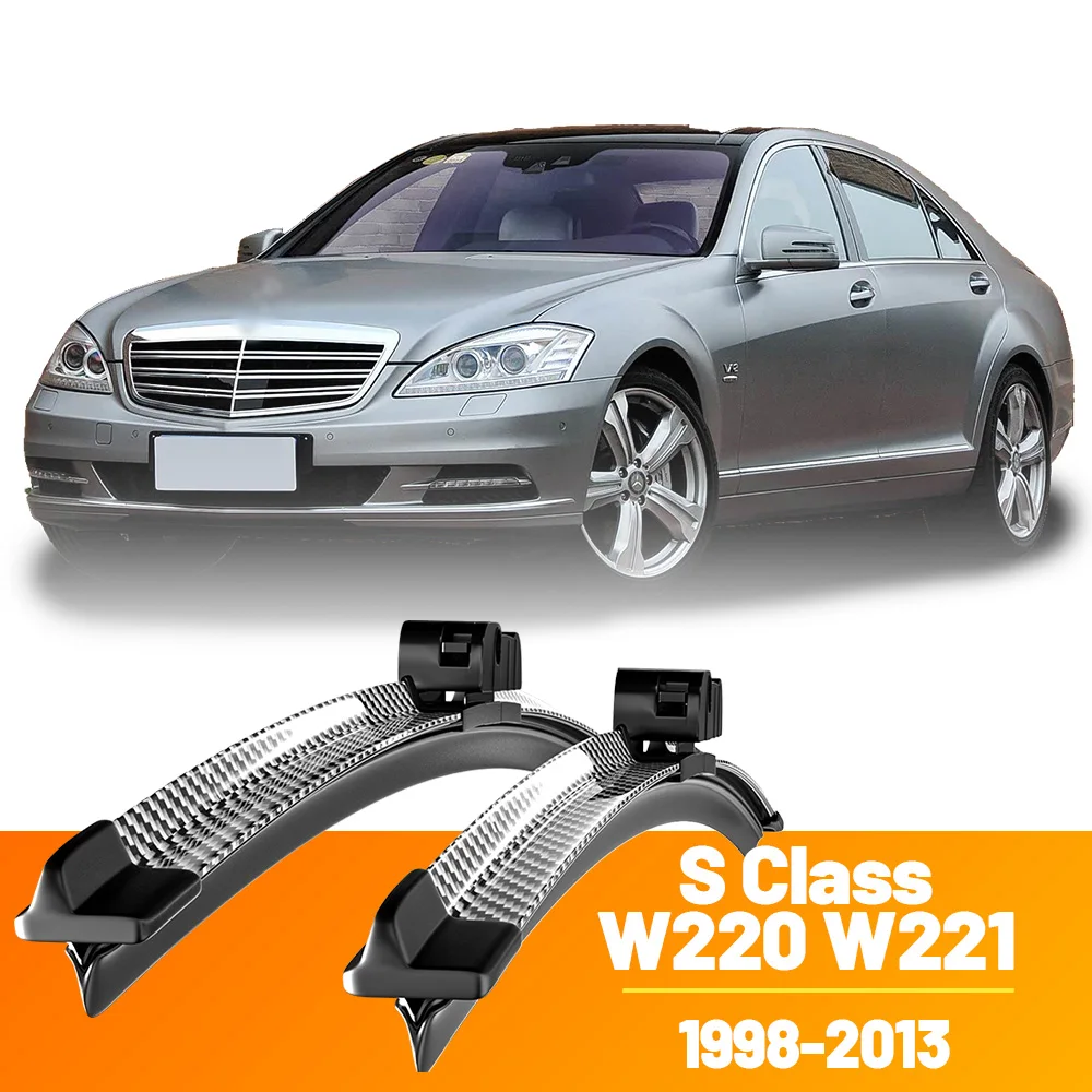 2 Stück Frontscheibenwischerblätter aus Kohlefaser für Mercedes-Benz S-Klasse W220 W221 1998-2013 2000 2005 2006