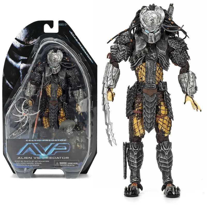 NECA AVP Alien vs. Predator Action Figure CelticPredator Scar Anime Figure Scar Predator Figure GK Statue Aliens Model Gifts