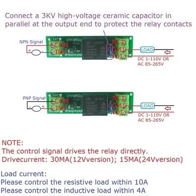 DC 12V/24V1CH NPN/PNP 30mA to 10A Digital IO Amplifier Relay Module PLC IO Board for PTZ RS485 Industrial Control