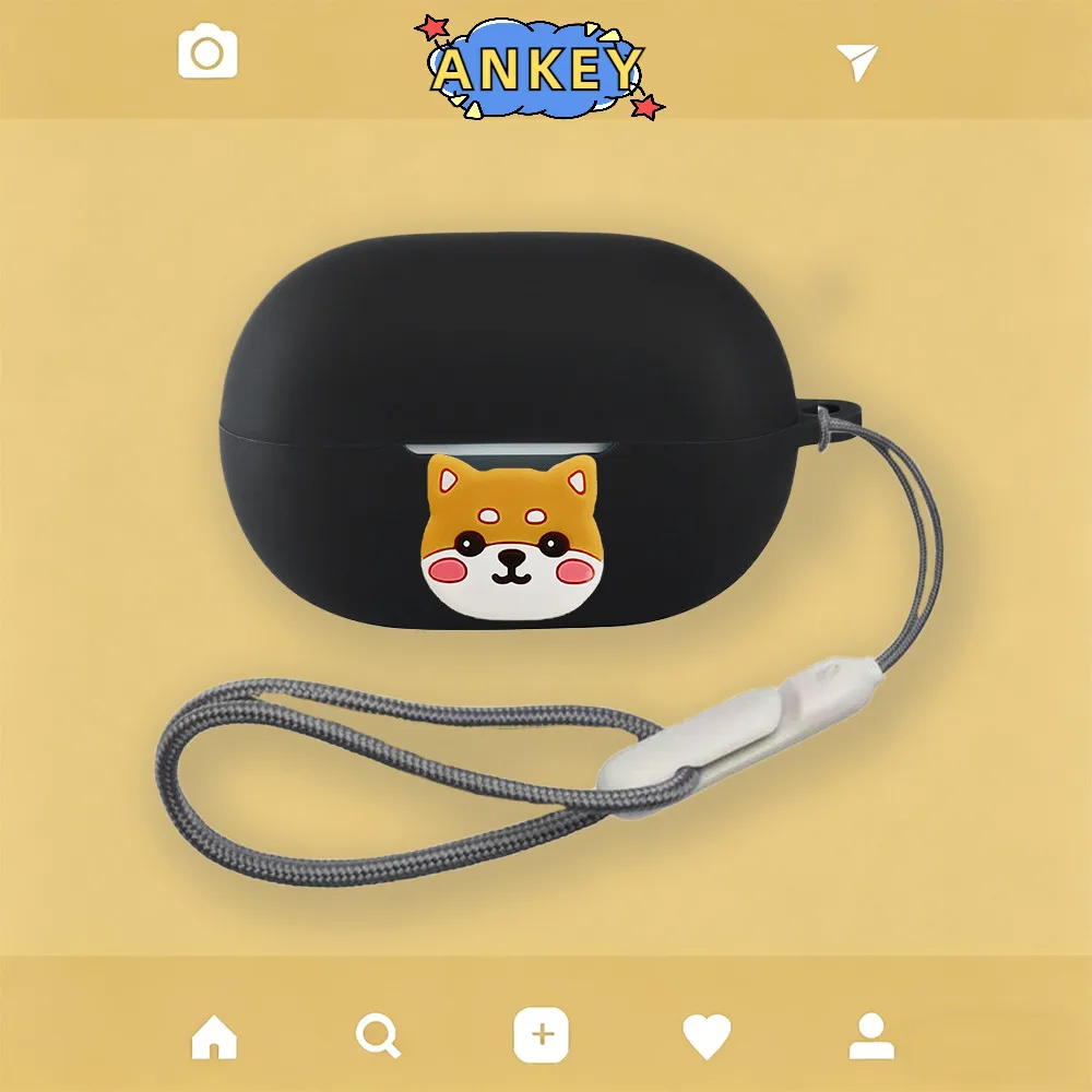 Compatible with QCY MeloBuds A30 Earphones Silicone Protective Case, Premium Nylon Lanyard, Dinosaur Cartoon Pattern Case view 5