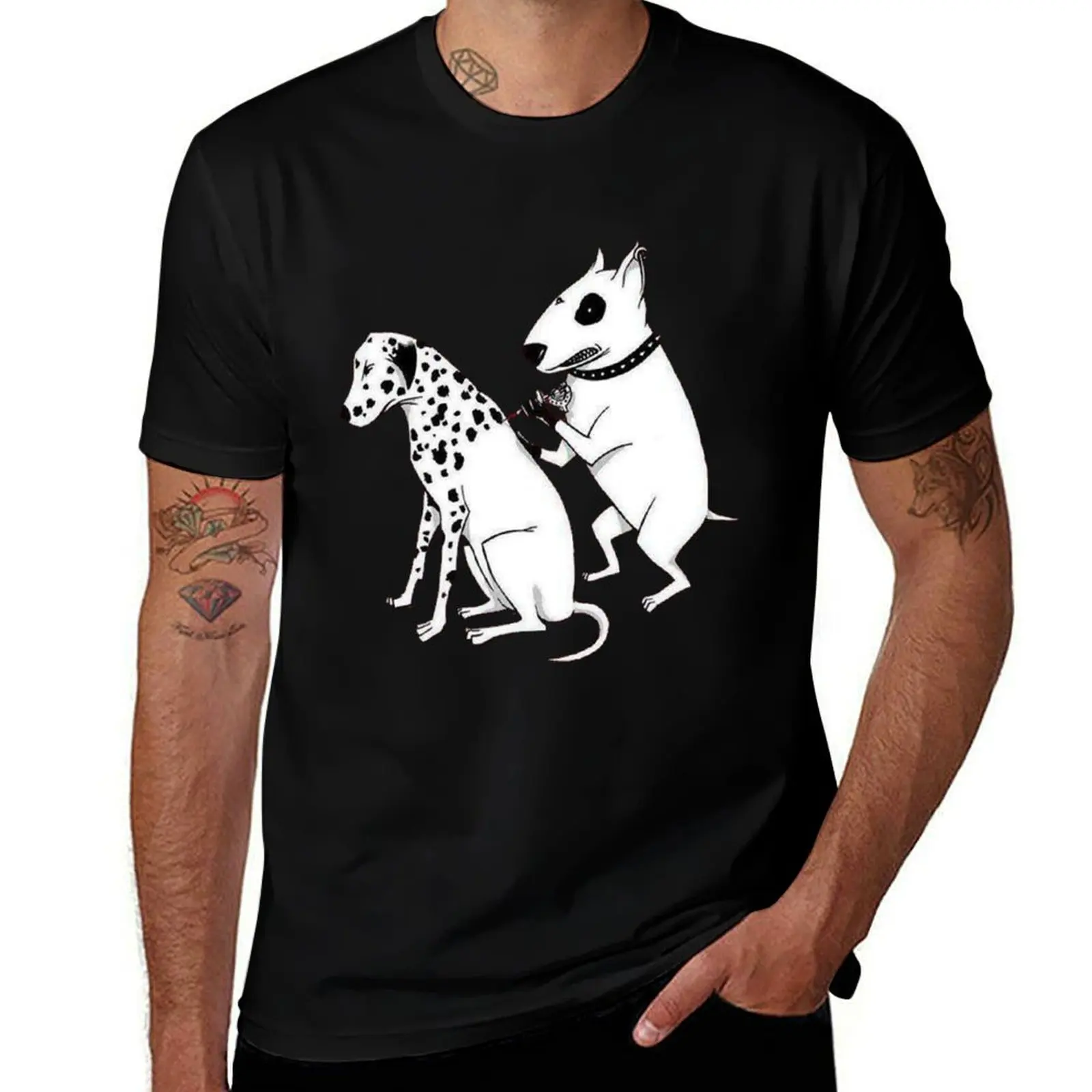 

Pittbul tattooing Dalmatian T-Shirt heavyweights custom shirt Clothing compression shirt men
