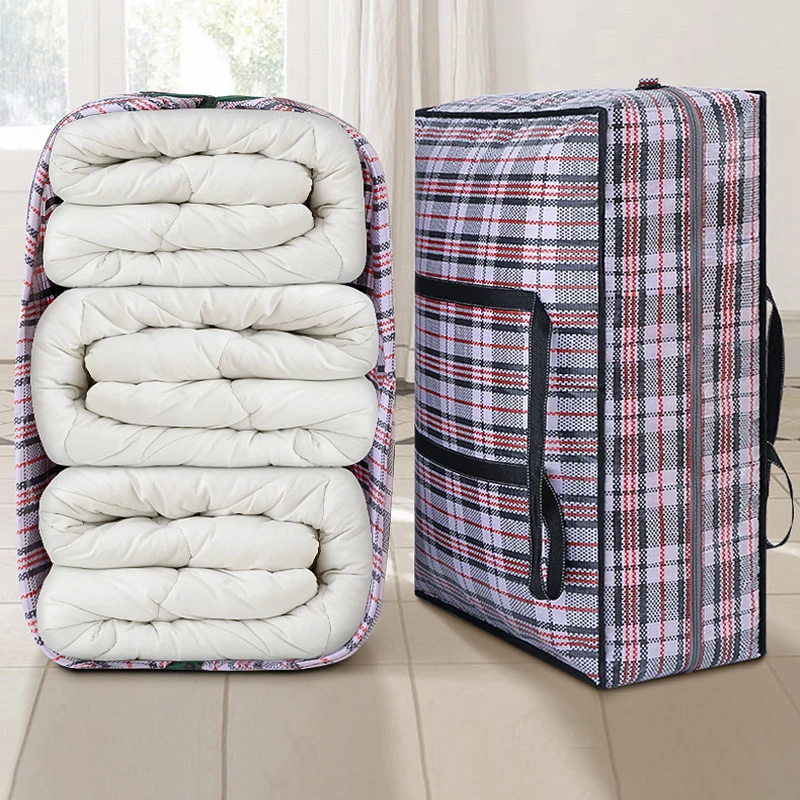 Woven bag, Moving bag, thick luggage packing bag, Super large capacity waterproof cotton quilt hand-held storage bag